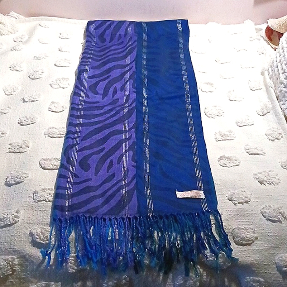 Pashmire Multi Color Zebra Print Scarf/Wrap/Sarong - image 6